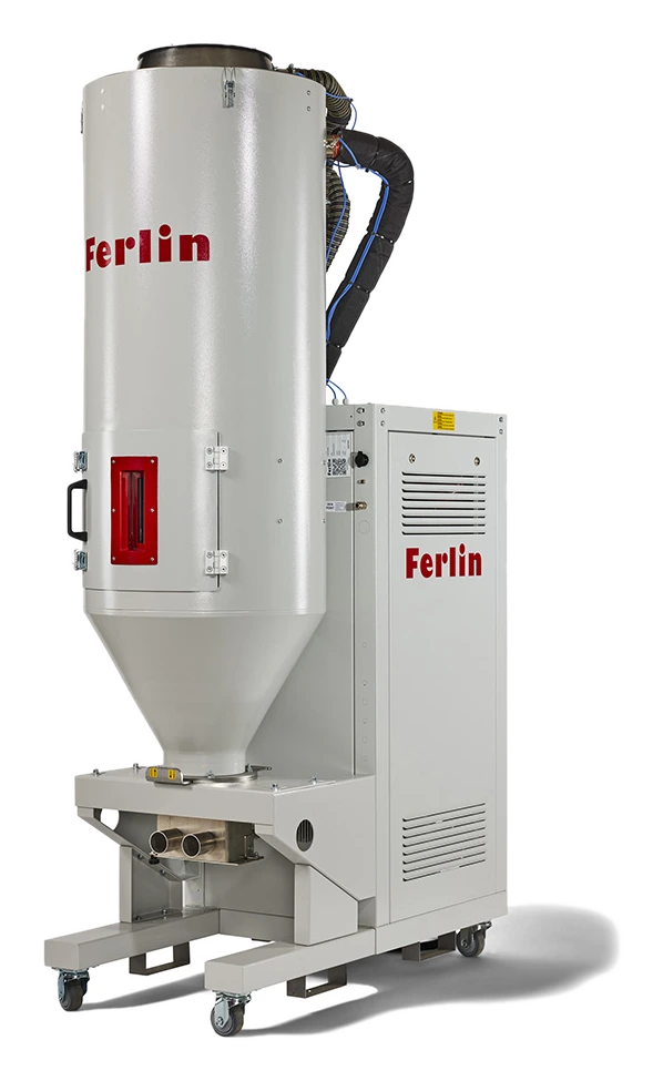 EasyDry FED 15/30 HT. Hava debisi 15 m³/h. Huni 30 L. Yüksek sıcaklık 50–170 °C. Şasi hariç.
