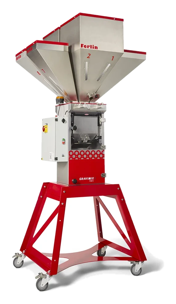 GRAVIMIX 513. Kapasite 900 kg/saat. 4 bileşen. Sökülebilir hopper 3x.